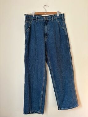 Classic Men's Relaxed Fit workwear carpenter Blue Jeans 36X30